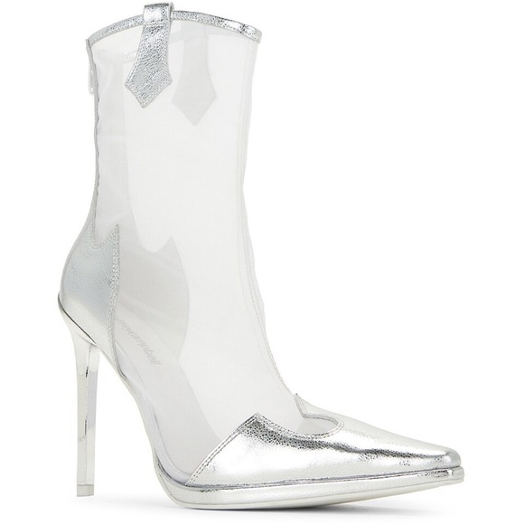 Jeffrey CampbellGet-rowdy Heeled Bootie in Silver Mesh Size 6